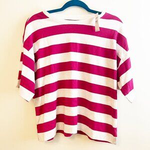 Loft Striped Jersey Modern Tee - Large NWT